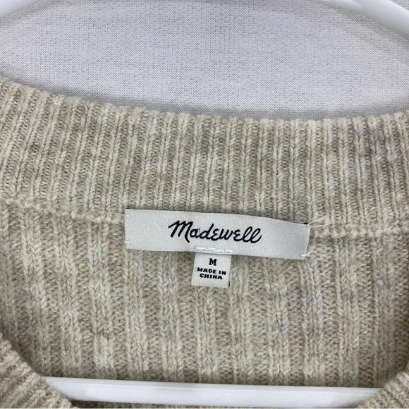 Madewell Cream/Oatmeal Soft Cozy Wool Blend Sweater size Medium - Picture 2 of 9